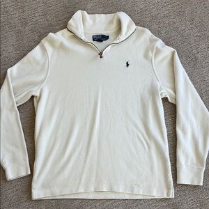 Polo by Ralph Lauren Men's Off-White Zip-Up Sweater